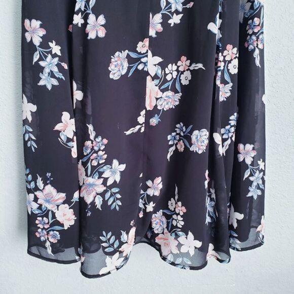 Torrid Black Floral Chiffron Skater Dress - Picture 2 of 7